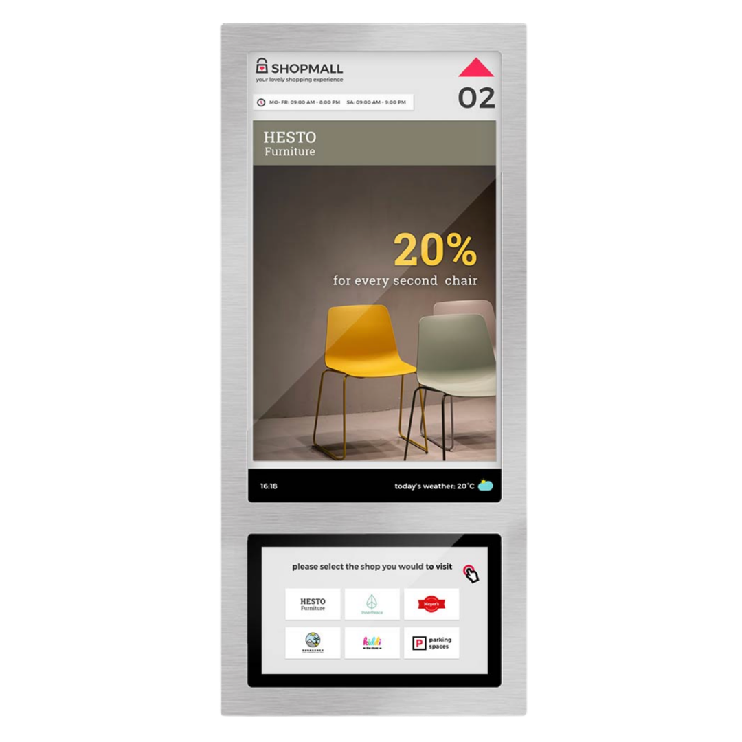 Displaykombination mit touch für Einkaufszentren